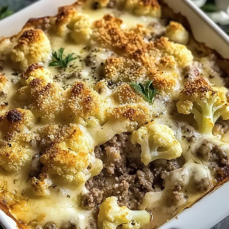 Cheesy Cauliflower and Hamburger Casserole