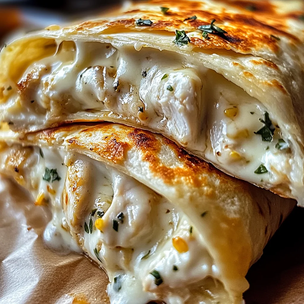 Cheesy Garlic Chicken Wraps