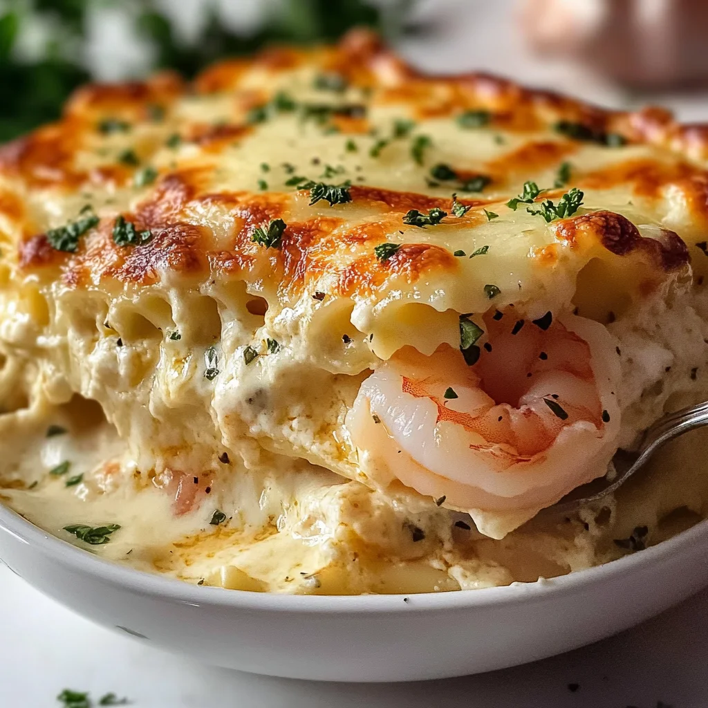 Classic Garlic Butter Shrimp Scampi Lasagna